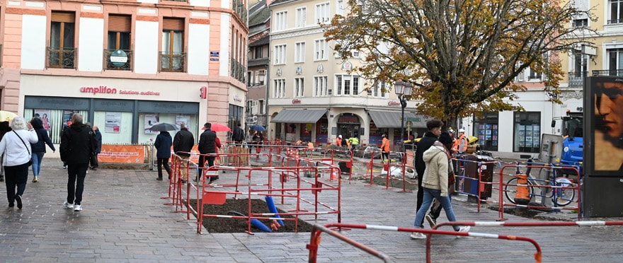 QG du chantier, la place de la Concorde est en cours de finalisation.