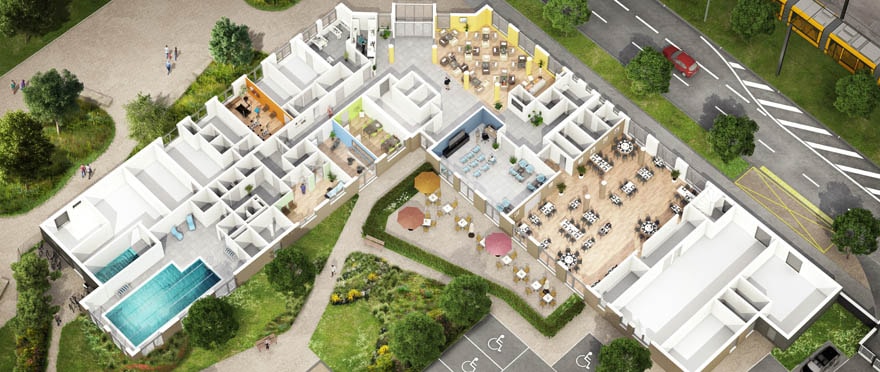 Le Jardin d'Edo va proposer plusieurs espaces de vie pour les résidents.
