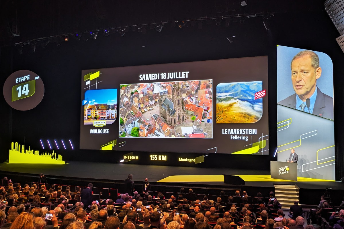 Christian Prudhomme, le directeur du Tour de France, a présenté le parcours, ce jeudi 23 octobre au Palais des Congrès de Paris.