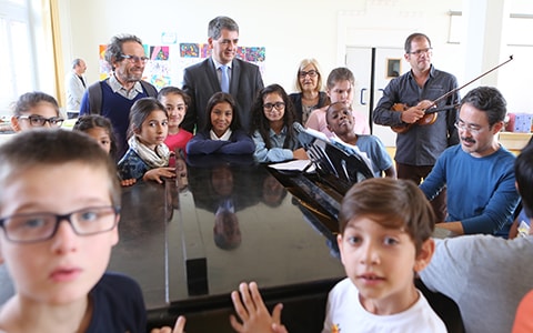 Les élèves du projet Démos à l'école Thérèse.