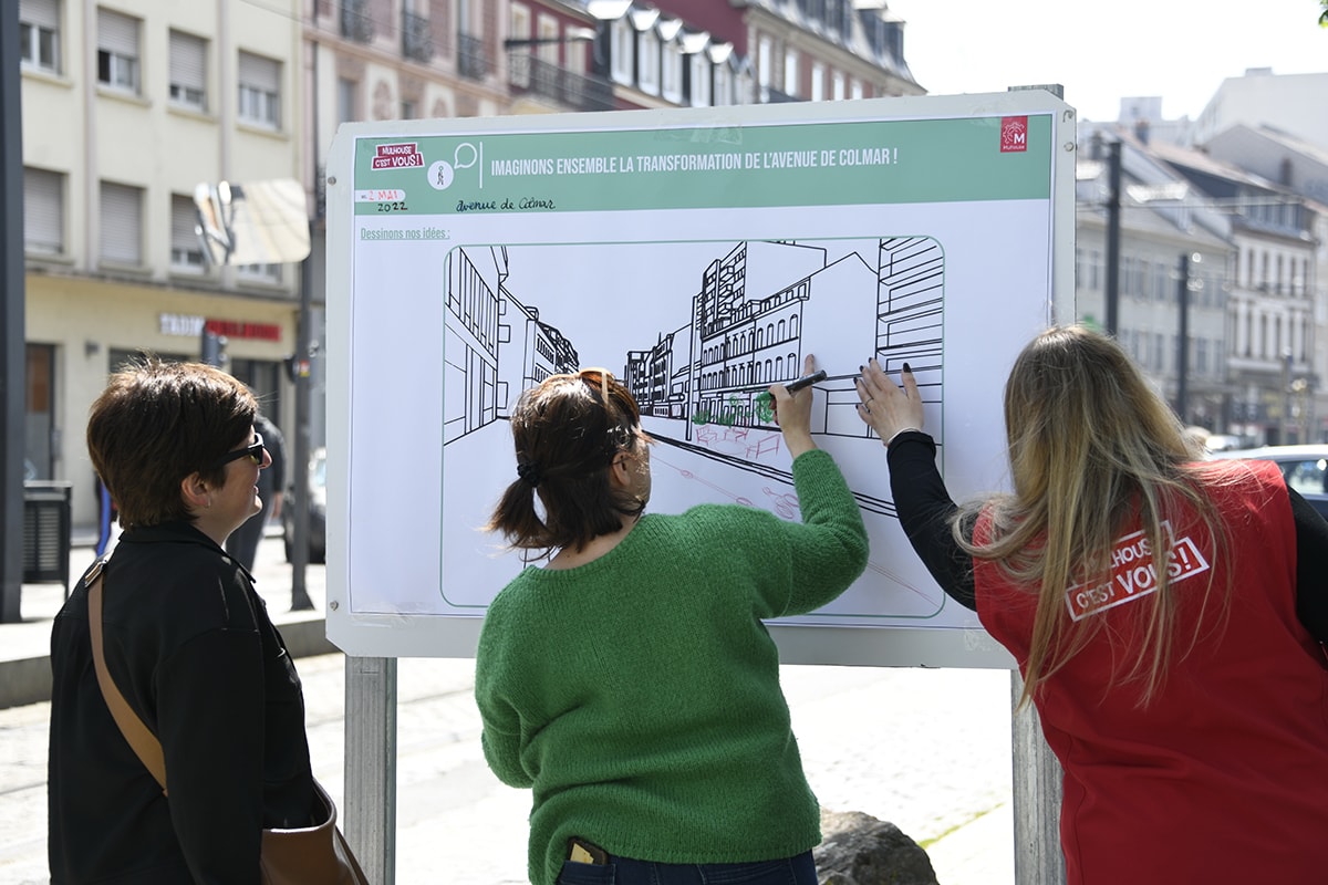 Utiliser le dessin pour imaginer les futurs aménagements, une idée originale et créative, imaginée par l'Agence de la participation citoyenne, en 2021.