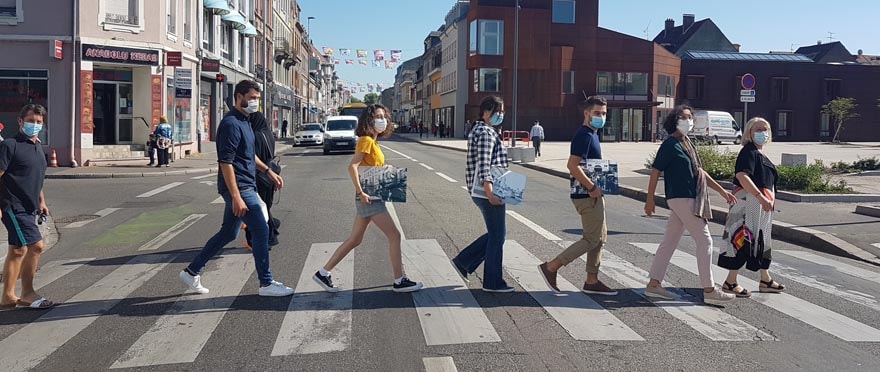 Les acteurs de la manifestation, et le maire de Mulhouse Michèle Lutz en tête, mobilisés pour la réussite du rendez-vous dominical.
