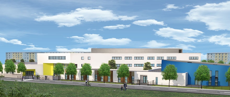 Le futur groupe scolaire Victor Hugo, à Bourtzwiller.