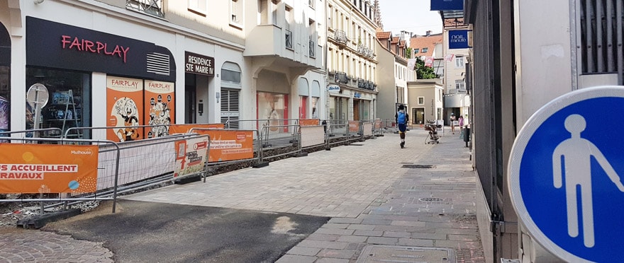 La rue des Bons Enfants en cours de finalisation.
