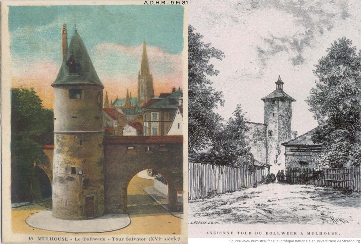 Les deux visages de la Tour du Bollwerk, modifiée en 1892.