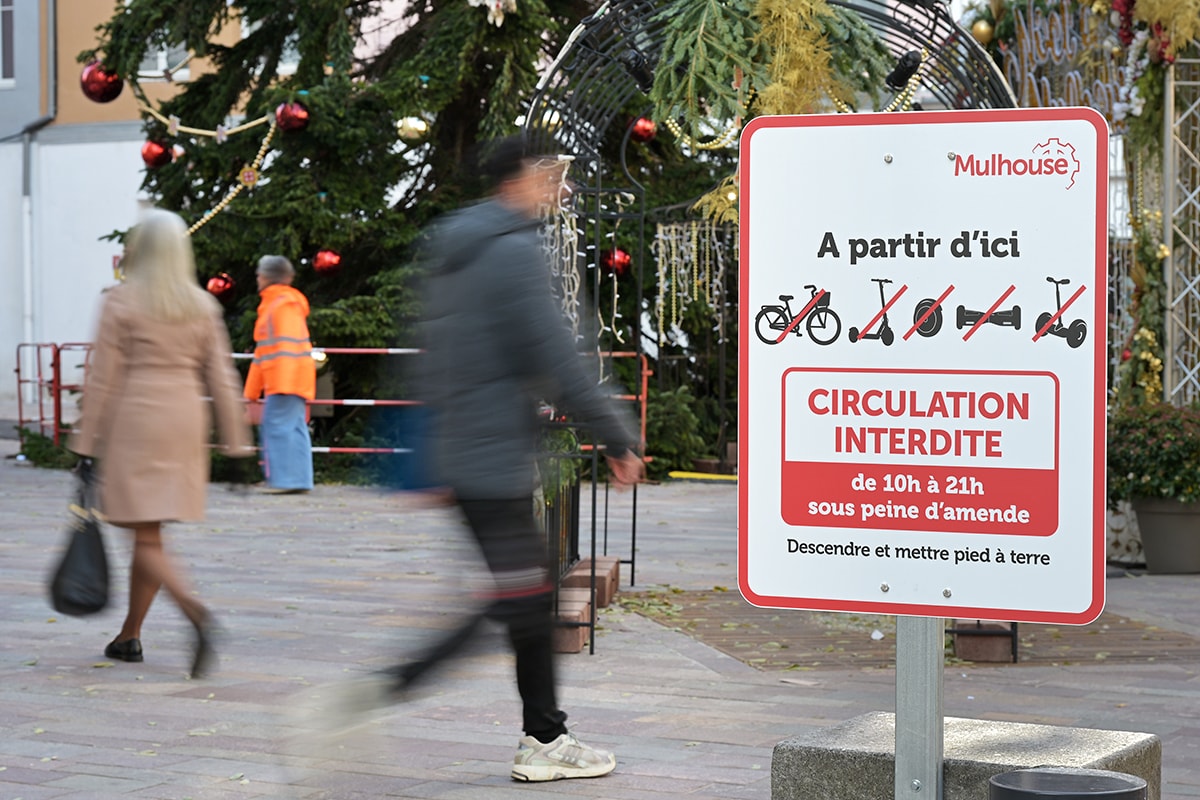 Marché de Noël de Mulhouse : circulation interdite aux vélos et trottinettes