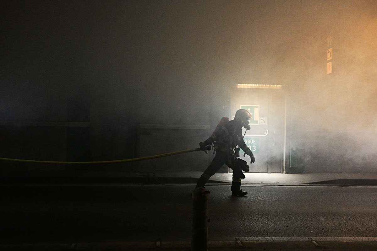La visibilité était quasi nulle dans le tunnel lors de l'intervention des pompiers.