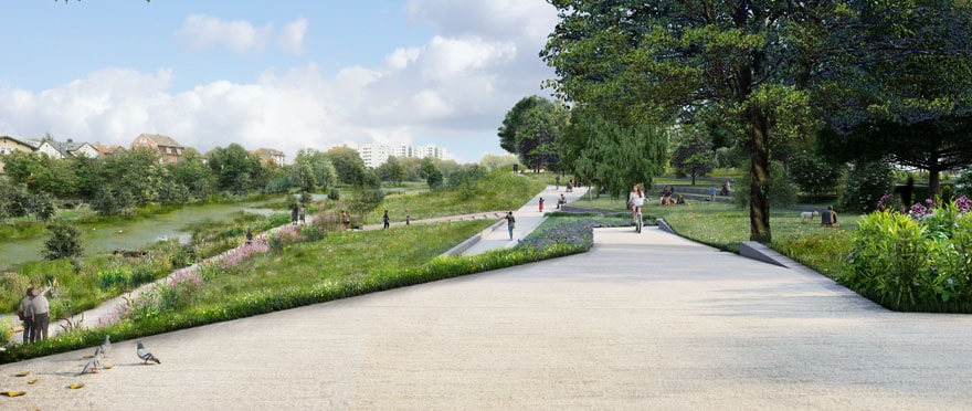 Perspective du futur parc public.