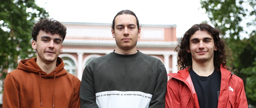 De gauche à droite : Théo Bernet, Hugo Bardet et Arthur Bernet.