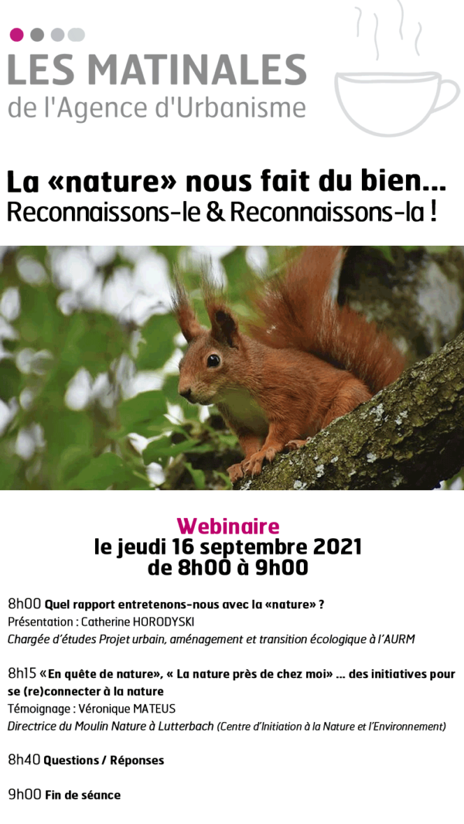 Webinaire Matinale : la nature nous fait du bien... reconnaissons-le &amp; reconnaissons-la !