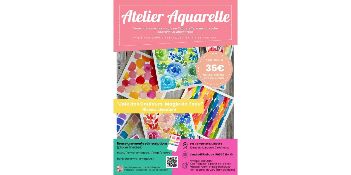 Atelier aquarelle "Joie des couleurs, magie de l'eau"