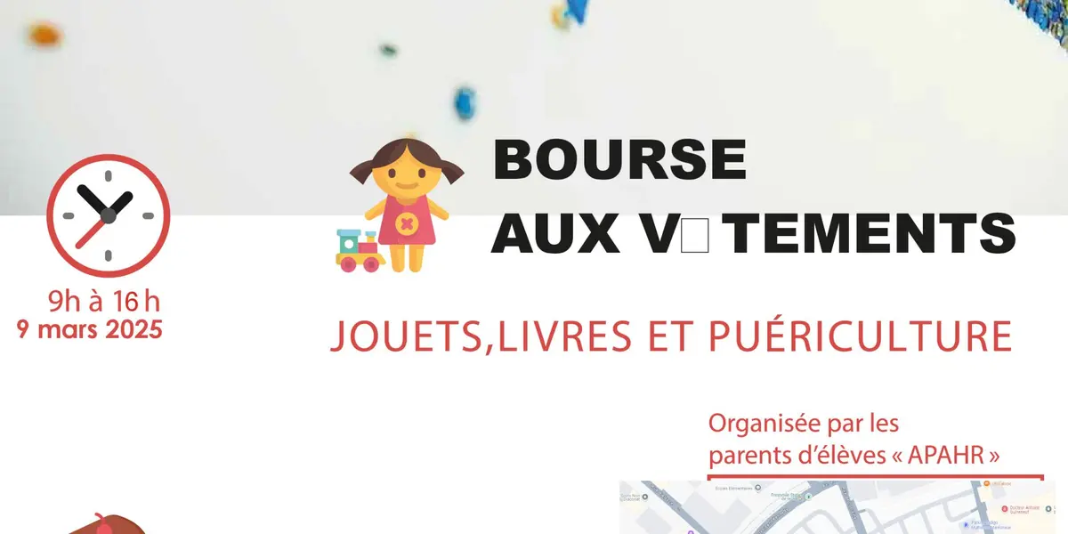 Bourse aux vêtements,jouets,jeux et puériculture