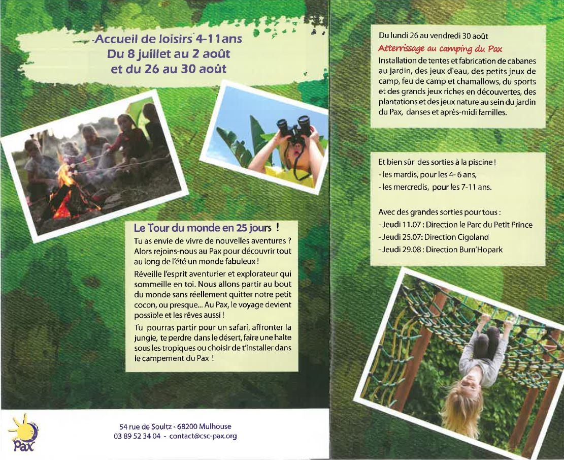 ALSH été 2019 CSC Pax du 26/08/2019 au 30/08/2019