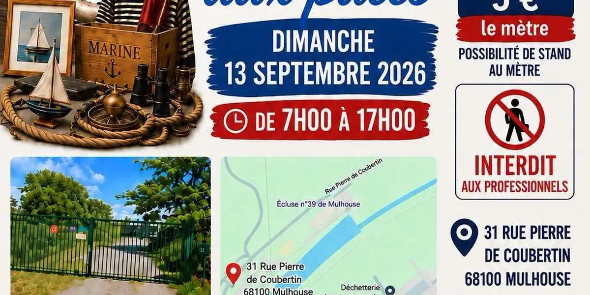 Marché aux puces à Mulhouse, au Port de Plaisance