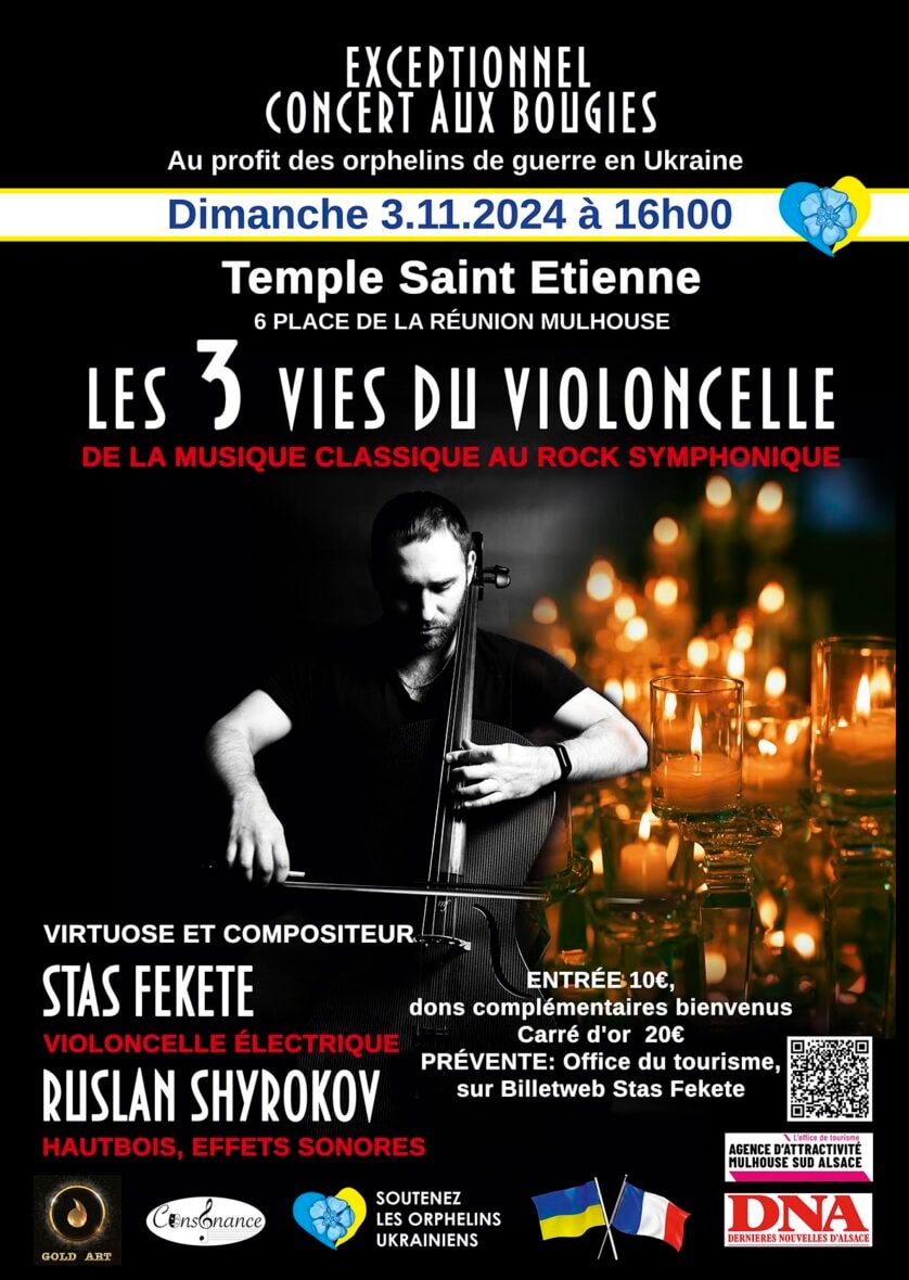 Concert caritatif - Les 3 vies du violoncelle