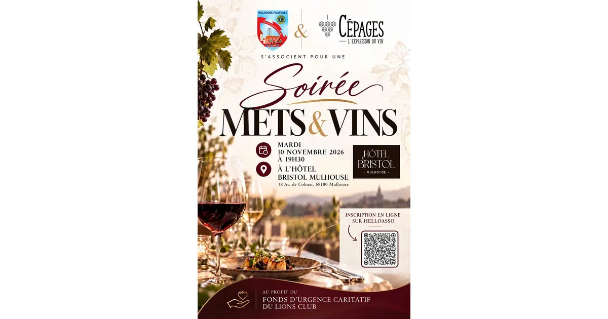 Soirée Mets et Vins  - soirée caritative