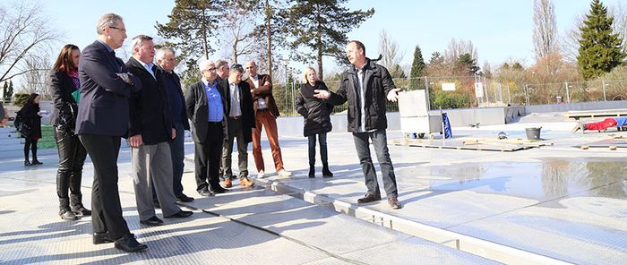 Visite du chantier, le 13 mars 2017.