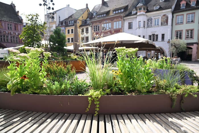 De nombreuses assises sont prévues au sein du jardin pour s'y prélasser.