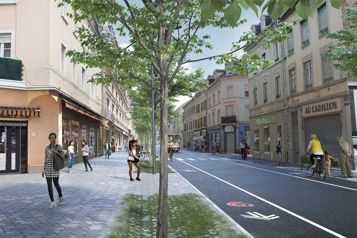 Perspective de l'axe Briand-Franklin, après travaux.