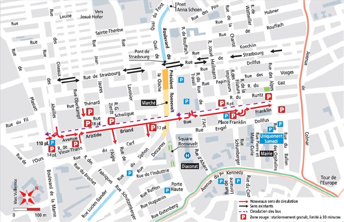 Le nouveau plan de circulation du secteur Briand-Franklin. 
