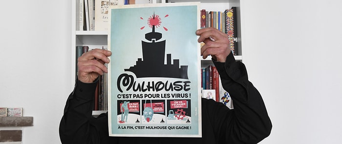 L'affiche signée Hugues Baum, qui a fait parler d'elle lors du premier confinement.