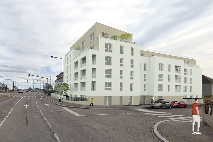 Perspective de la nouvelle résidence qui verra le jour au 1, rue de Richwiller, à l'angle de la rue de Soultz.