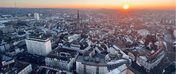 Vue depuis la terrasse de la Tour de l'Europe.