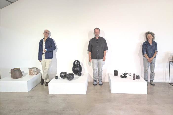 De gauche à droite : Paul Béranger (peintre), Matthieu Stahl (peintre-plasticien), Claudine Gambino-Cibray (céramiste). 