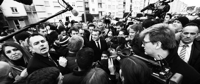 Visite du président Macron à Mulhouse, le 18 février 2020…
