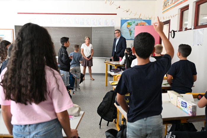 Le maire Frédéric Marquet a salué les élèves de son ancienne école Jean XXIII.