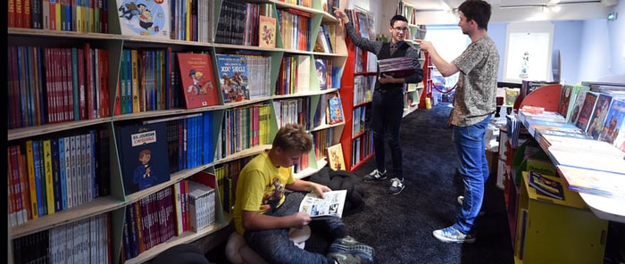 L'enseigne Tribulles Canal BD désormais installée rue des Tanneurs.