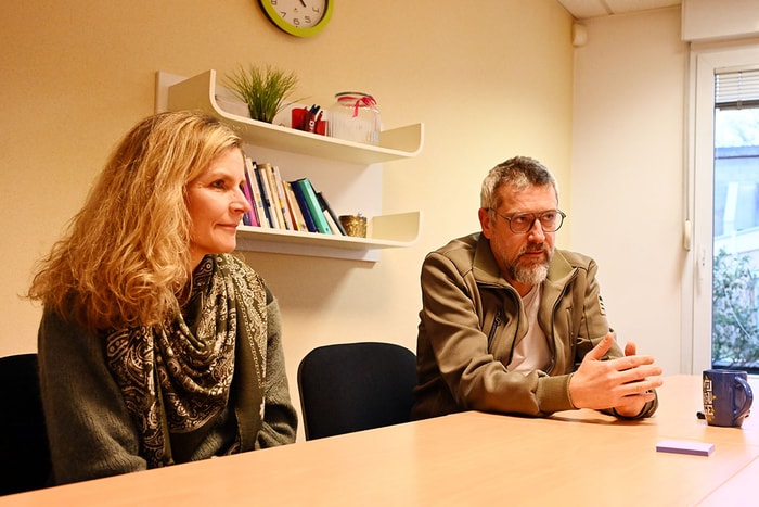 La directrice de la MDA, Emmanuelle Zemb, et Yannick Claude, chargé de développement. 