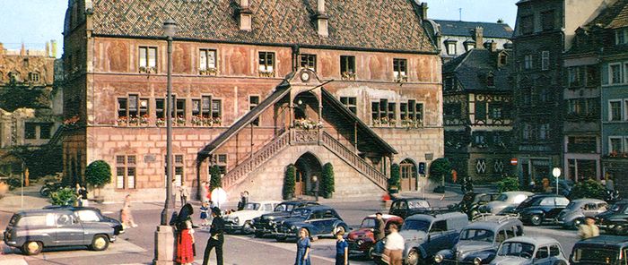 Carte postale montrant Mulhouse au 20ème siècle