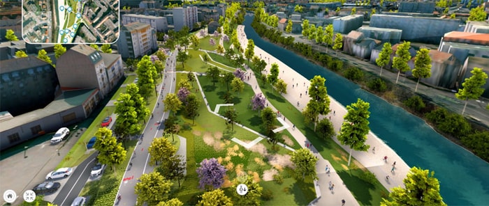 La carte interactive permet de s'immerger dans les projets.