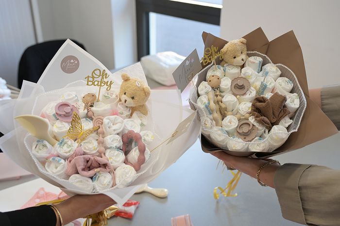 Les bouquets de naissance sont vendus 35€ pièce, 40€ pour un bouquet personnalisé.