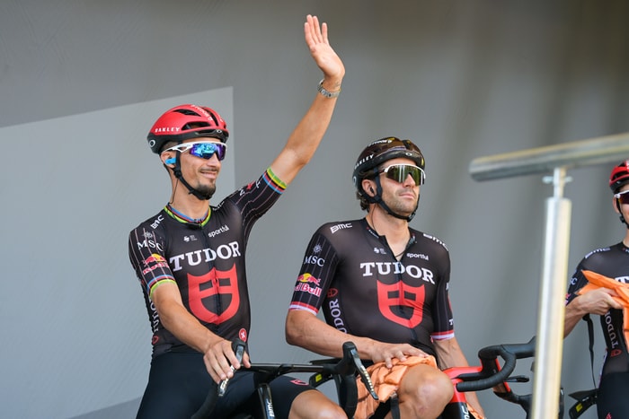 Le double champion du monde français, Julian Alaphilippe (Tudor Cylcing).