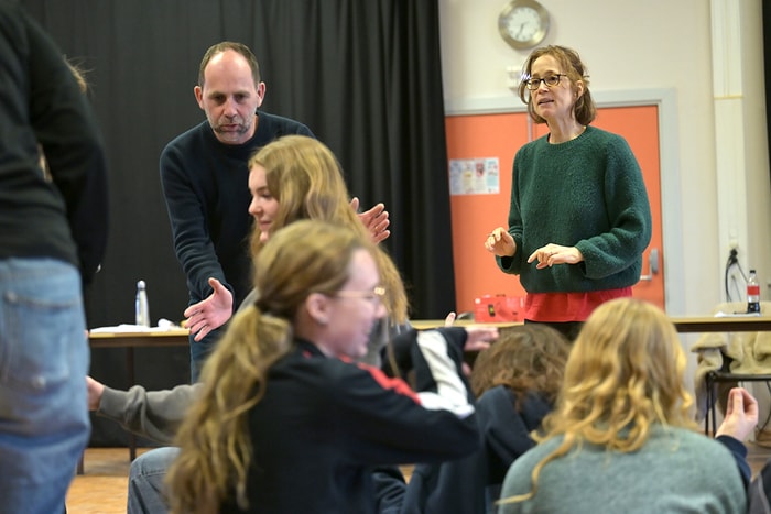 Le professeur de théâtre Patrice Lacan et la chorégraphe Catherine Dreyfus.