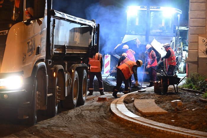 Les travaux sont programmés de jour comme de nuit. 