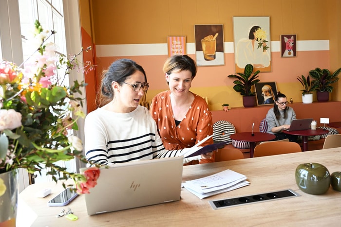 Natacha Pimmel et Marie-Elisabeth North, respectivement directrice de la SIM et gérante des Compotes.