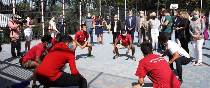 Une soixantaine de jeunes était réunie sur le plateau du gymnase Erbland.
