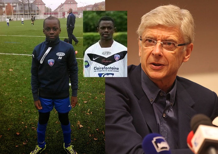 De gauche à droite : Habib Diarra, Marvin Senaya et Arsène Wenger.  
