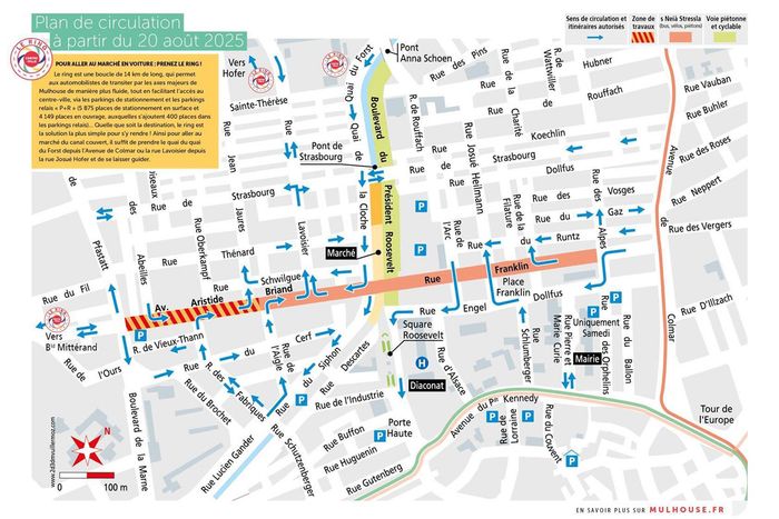Le plan de circulation, du 20 août à décembre.