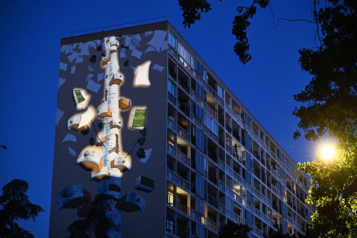 La fresque de Claudia Steiner, Fernand d'Onofrio et Sylvie Herzog, aux Coteaux.