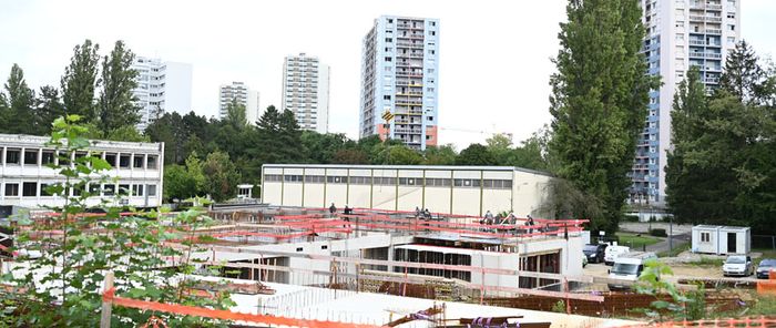 Le chantier du groupe scolaire sur le site Albert Camus.
