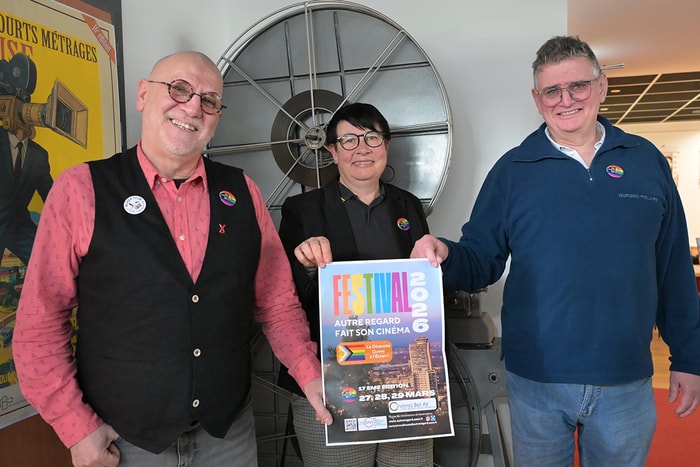 Les membres d'Autre regard, Guy Cali, Laurence Hanniet Manns et Thierry Wonner, organisent un festival dédié au cinéma LGBTQIA+, du 27 au 29 mars 2026.
