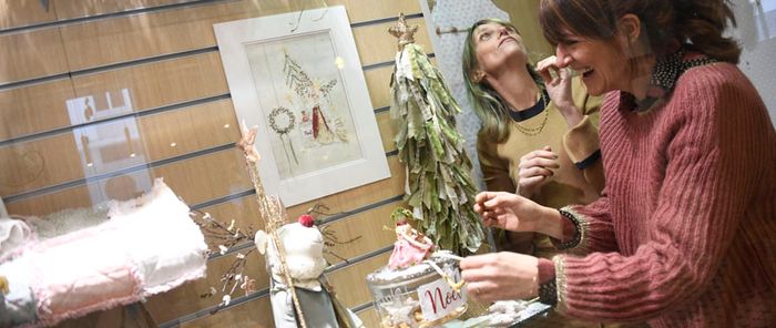 Nathalie Heitz (à gauche) et Valérie Zuchowski ont customisé l'une des vitrines de la librairie 47 Degrés Nord.
