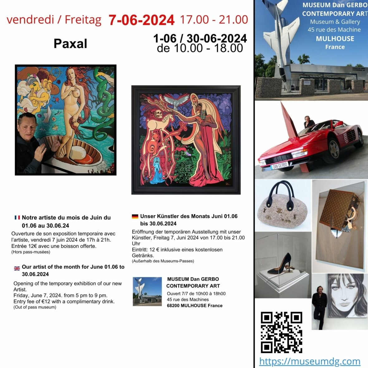 Exposition temporaire de l'artiste du mois : Paxal