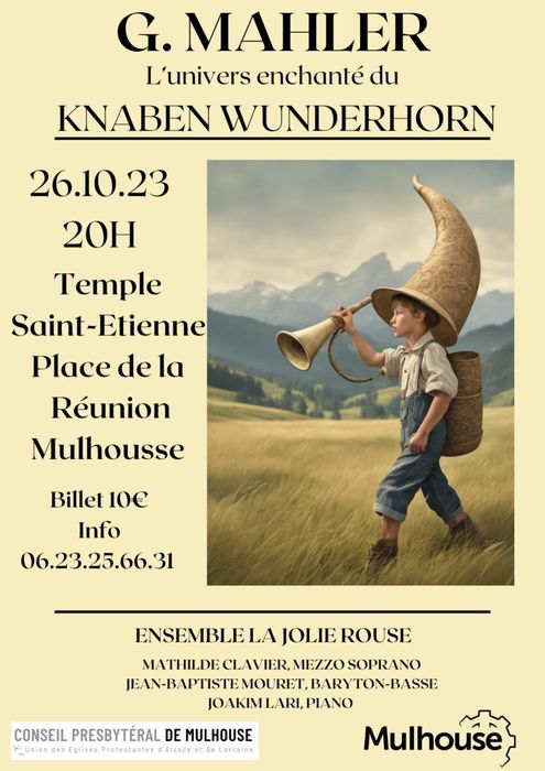 CONCERT - G. Mahler : L'univers enchanté du Knaben Wunderhorn, par L'ensemble La Jolie Rousse