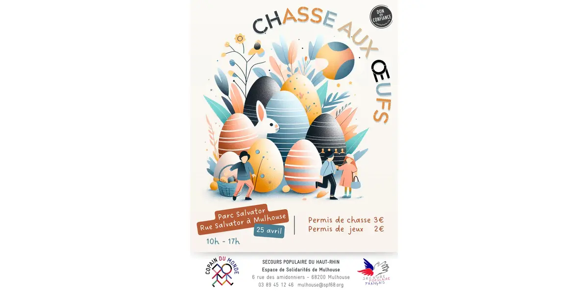 Chasse aux Œufs solidaire du Secours populaire du Haut-Rhin - Mulhouse
