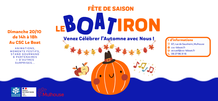 Le Boatiron - Fête de l'Automne le 20 octobre au CSC Le Boat !